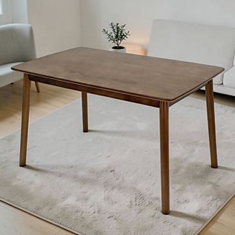 Heybly 47-Inch Solid Wood Dining Table, Rectangular Kitchen Table with Rounded Corners