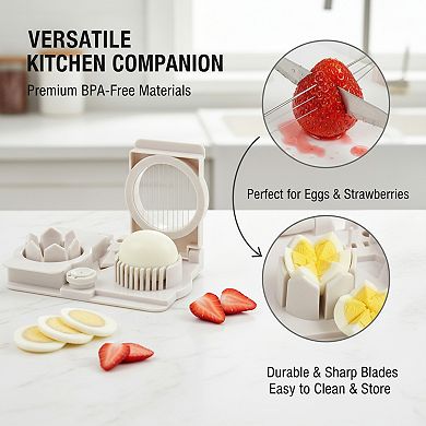 Multipurpose Egg Slicer with Garnish Tool, Wedger and Cutter for Kitchen
