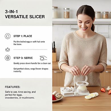 Multipurpose Egg Slicer with Garnish Tool, Wedger and Cutter for Kitchen
