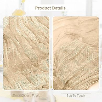 Cheesecloth Table Runner, Rustic Gauze Fabric, Decorative for Wedding & Party