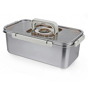 Zoulao Stainless Steel Airtight Bread Box, Dishwasher Safe, w/ Timer & Handle