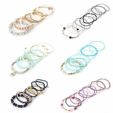 Boho colorful beads, stretchy stackable bracelet