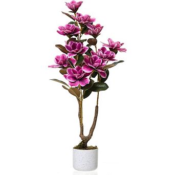 37" Faux Orchids Real Touch Purple in Pot