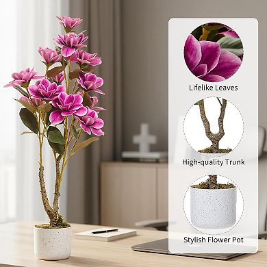 37" Faux Orchids Real Touch Purple in Pot
