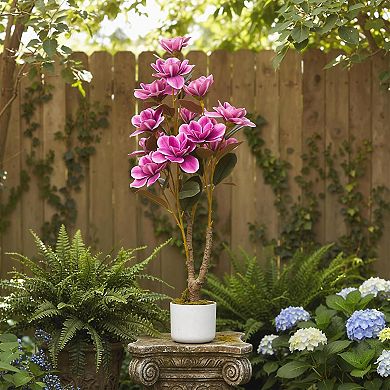 37" Faux Orchids Real Touch Purple in Pot