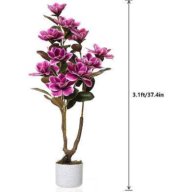 37" Faux Orchids Real Touch Purple in Pot