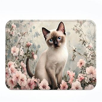 3D Cherry Heart Pattern Floor Mat Soft Anti-Slip Thick Printed Surface