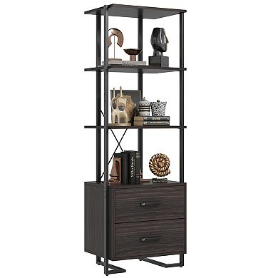 Bookshelf Freestanding Sturdy Storage Organizer for Books Decor Collection