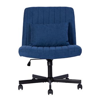 KWPZQEB Modern Velvet Armless Office Chair with Wheels for Home Office