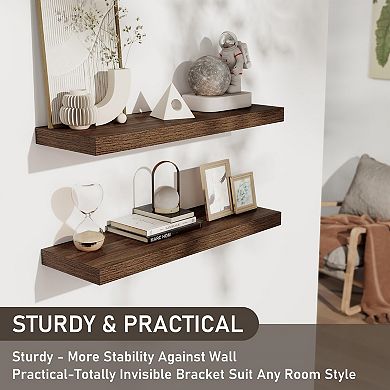 Rustic Wood Floating Shelves 2 Pack