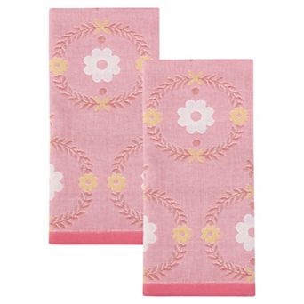 29 x 13 Inch Cotton Floral Jacquard Hand Towel, Soft Absorbent Decorative Towel for Home