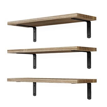 Wooden Floating Wall Shelves 3 Pack