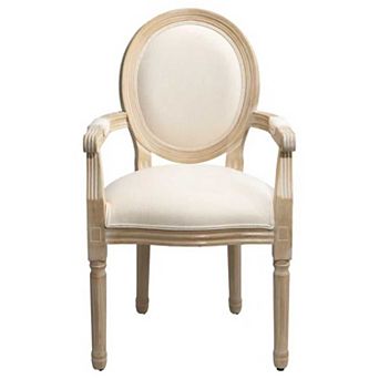 Cream French Style Solid Wood Dining Armchair Set of 2