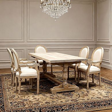 Cream French Style Solid Wood Dining Armchair Set of 2