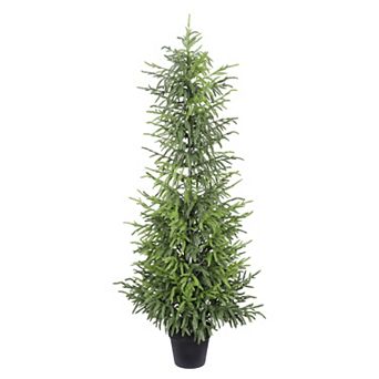 KWPZQEB Artificial Real Touch Pine Tree with Black Plastic Pot