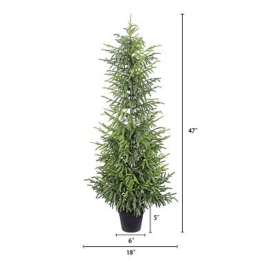 KWPZQEB Artificial Real Touch Pine Tree with Black Plastic Pot