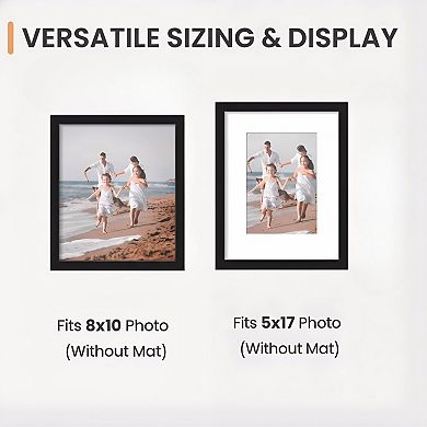 Picture Frame Set of 10 for 8x10 Photos with Mat for 5x7