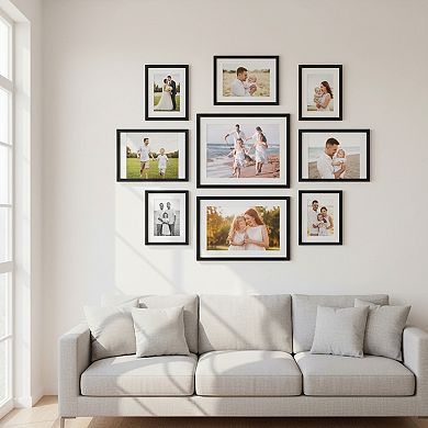 Picture Frame Set of 10 for 8x10 Photos with Mat for 5x7