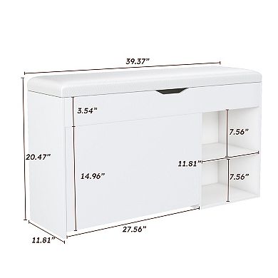 Entryway Shoe Bench with Hidden Storage Space, Space-Saving, for Hallway Living Room