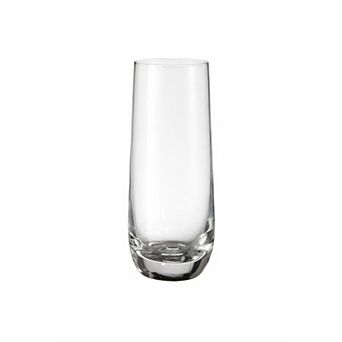 NutriChef 2 pc Stemless Champagne Flute Set, 6.4" Tall, Crystal Glasses, Dishwasher Safe