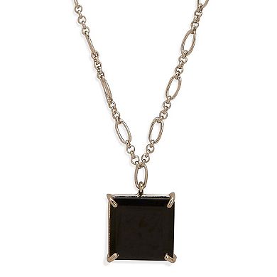 Alluring White Rhodium Blanco Pendant With Black Onyx by Dhwani Bansal