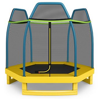 7-Foot Yellow Kids Bounce Jumper Trampoline
