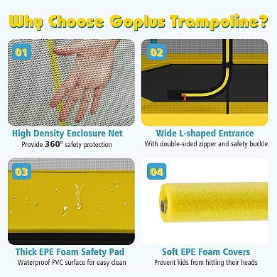 7-Foot Yellow Kids Bounce Jumper Trampoline