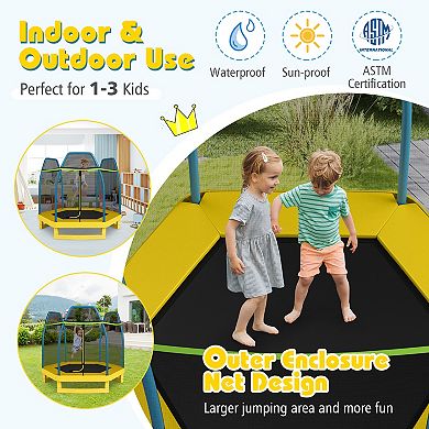 7-Foot Yellow Kids Bounce Jumper Trampoline