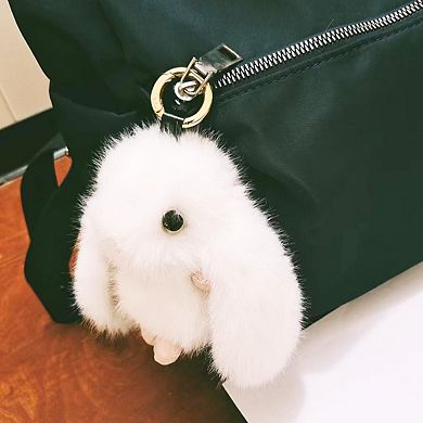 Soft Plush Bunny Keychain Fluffy Pom Rabbit Key Ring Car Accessories