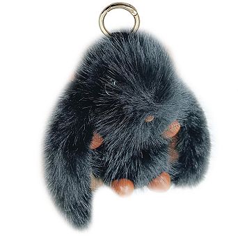 Soft Plush Bunny Keychain Fluffy Pom Rabbit Key Ring Car Accessories
