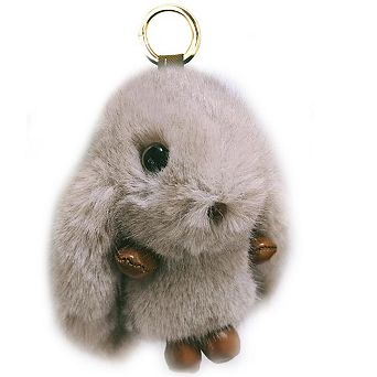 Soft Plush Bunny Keychain Fluffy Pom Rabbit Key Ring Car Accessories