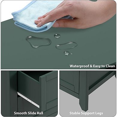 Modern 6-Drawer Double Dresser, Framed Wooden Storage Cabinet with Metal Knobs for Bedroom