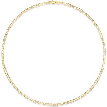 KSIZUIS 14k Gold or Sterling Silver Plated Figaro Chain Necklace