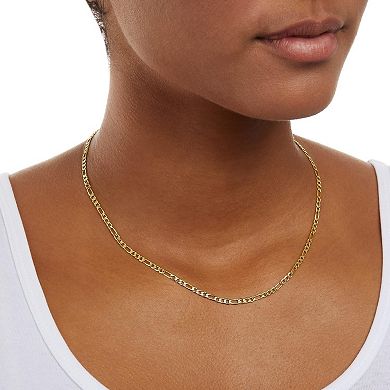 KSIZUIS 14k Gold or Sterling Silver Plated Figaro Chain Necklace