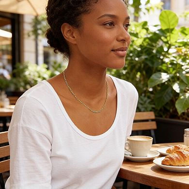 KSIZUIS 14k Gold or Sterling Silver Plated Figaro Chain Necklace