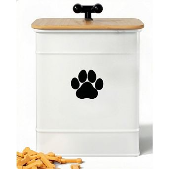 Great Ambitions Airtight Dog Treat Jar, 6"x8" Iron Canister with Lid