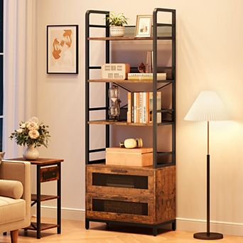 4 tier Bookshelf for Bedroom Sturdy Storage Organizer for Books Decor Collection