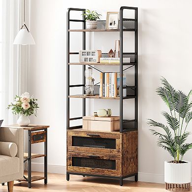 4-Tier Bookshelf for Bedroom Sturdy Storage Organizer for Books Decor Collection