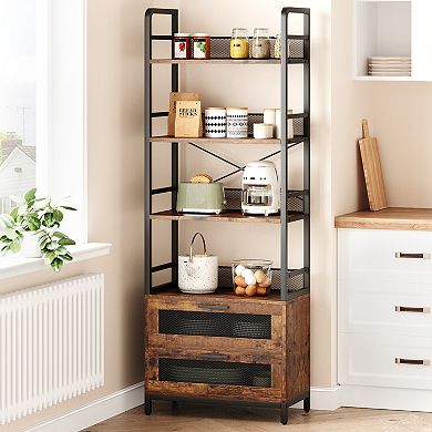 4-Tier Bookshelf for Bedroom Sturdy Storage Organizer for Books Decor Collection
