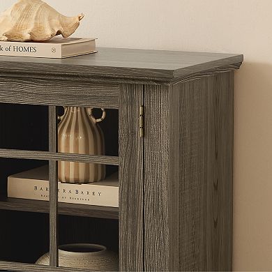Trikiousd 70" Modern TV Stand with 2-Door Storage & Faux Stone for TVs Up to 75"