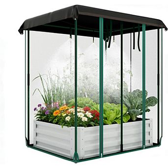 Galvanized Raised Garden Bed 4x3x1 FT, Outdoor Metal Planter Box for Flowers & Vegetables, Silver