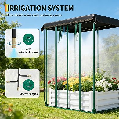 Galvanized Raised Garden Bed 4x3x1 FT, Outdoor Metal Planter Box for Flowers & Vegetables, Silver