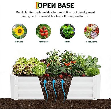 Galvanized Raised Garden Bed 4x3x1 FT, Outdoor Metal Planter Box for Flowers & Vegetables, Silver