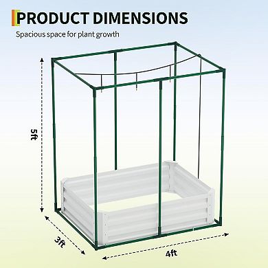 Galvanized Raised Garden Bed 4x3x1 FT, Outdoor Metal Planter Box for Flowers & Vegetables, Silver