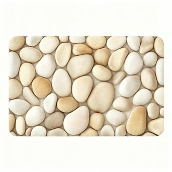 Beach Heart Wave Painting Floor Mat Soft Non-Slip Durable Texture