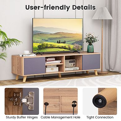 TV Stand Cabinet for Tvs Up to 65 Inch with Storage Shelves