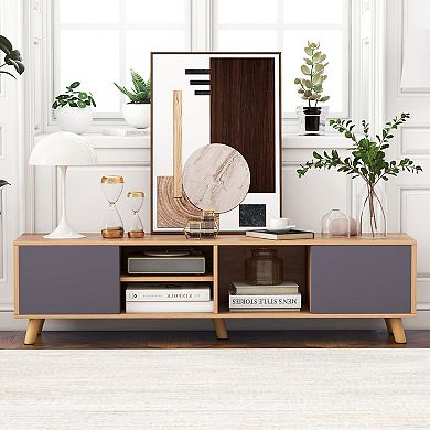 TV Stand Cabinet for Tvs Up to 65 Inch with Storage Shelves