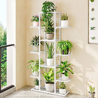 7 tier Indoor Plant Stand for Multiple 12 Potted Plants: Corner Plant Flower Holder, Display