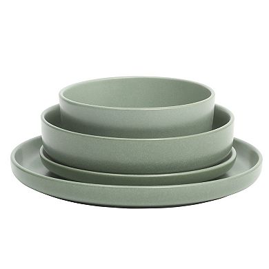 Gibson Elite Pasco 16pc Double Bowl Reactive Glaze Dinnerware Set