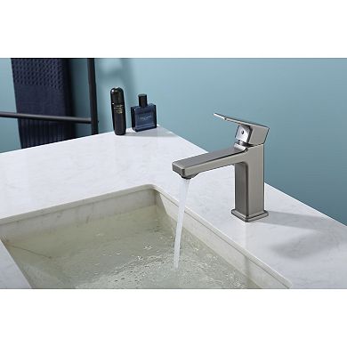 Single-Handle Bathroom Faucet with Splash-Free Aerator for 1-Hole Sinks